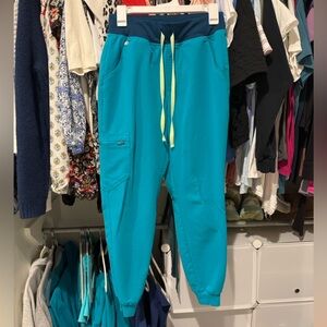 Figs teal joggers